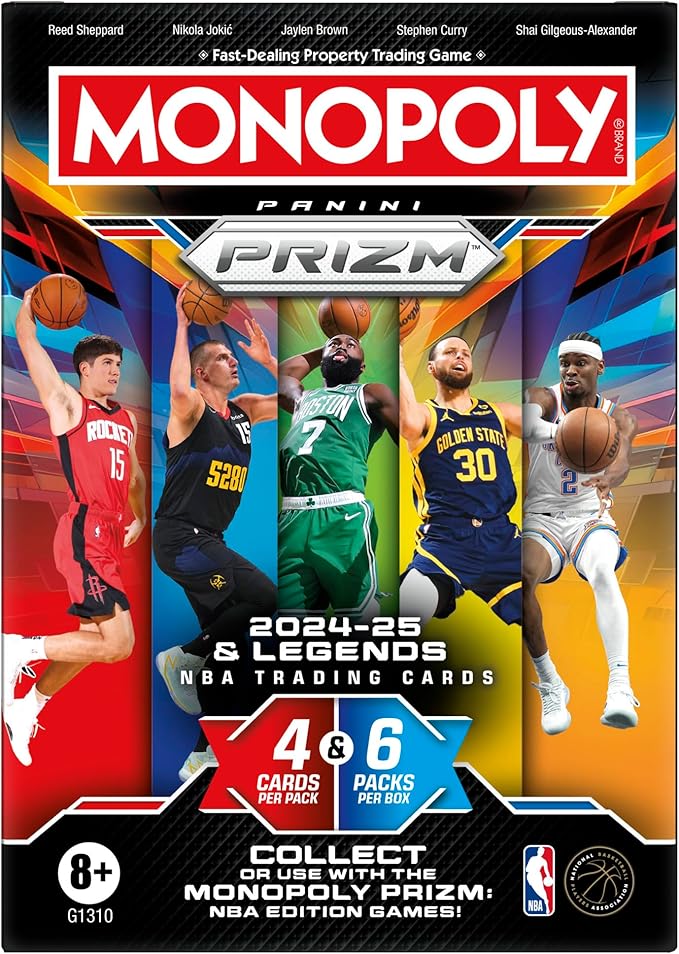 Monopoly Panini Prizm: 2024-25 and Legends NBA Trading Cards Booster Box